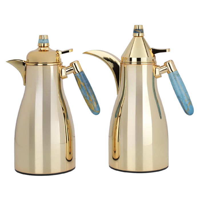 Auspicious golden thermos set, heavenly hand, two pieces image 1