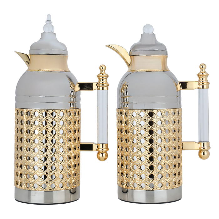 Sarah nickel thermos set, transparent and gold, two pieces image 1