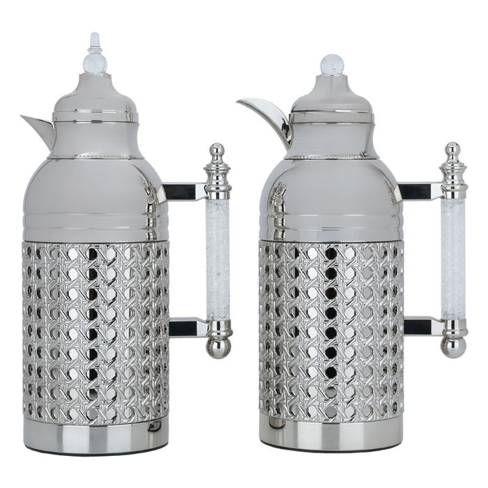 Sarah nickel hand crystal thermos set of two pieces image 1