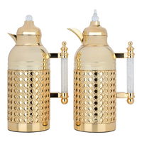 Sarah gold thermos set with crystal handle, two pieces product image