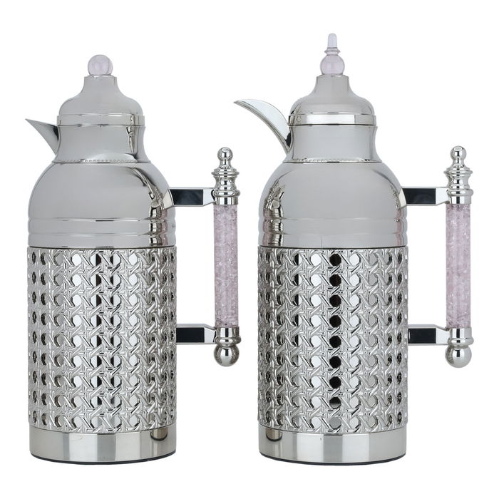 Sarah nickel hand crystal light purple thermos set of two pieces image 1