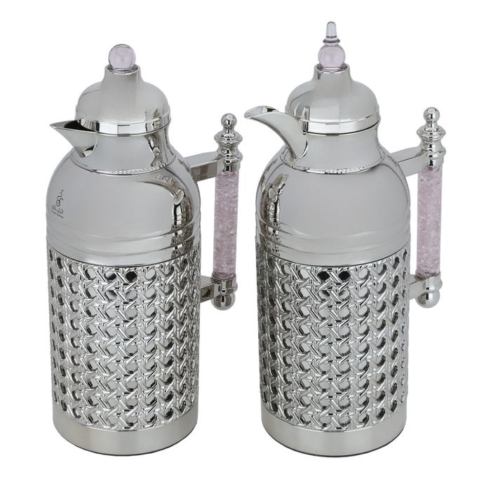 Sarah nickel hand crystal light purple thermos set of two pieces image 2