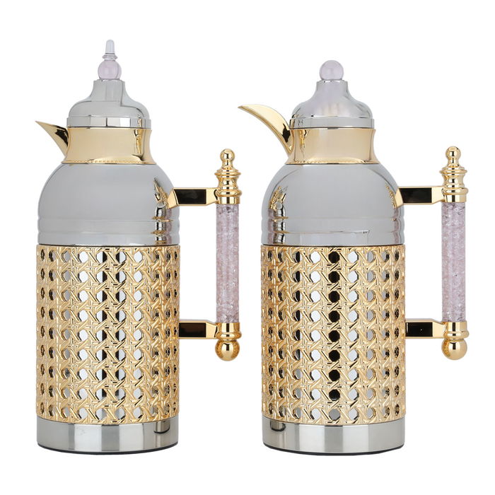 Sarah nickel hand crystal light purple thermos set of two pieces image 1