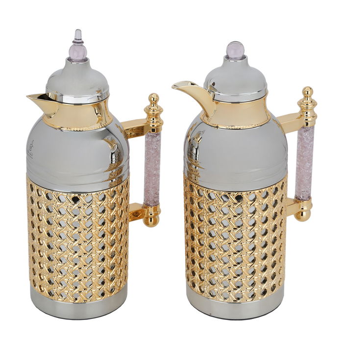 Sarah nickel hand crystal light purple thermos set of two pieces image 2