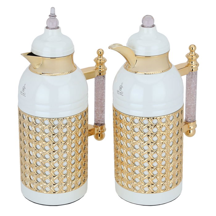 Sarah Pearl Hand-Crystal Light Purple Gold Thermos Set of 2 Pieces image 2