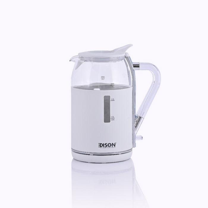 Edison Electric Glass Kettle, 1.5L, 2200W - Grey image 1