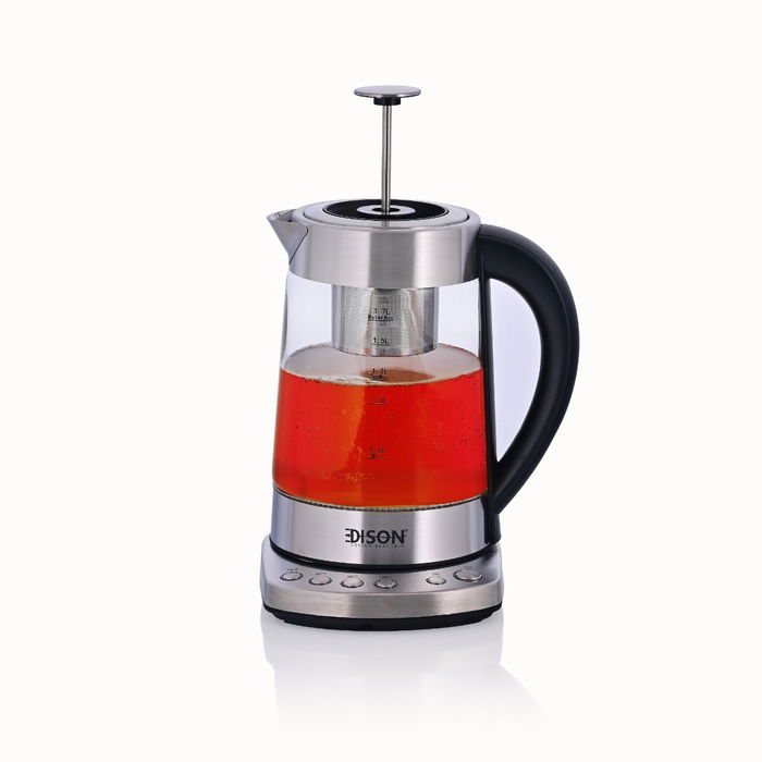 Edison Kettle And Tea Maker, 1.7 Liter, 2400 Watt - Silver image 1