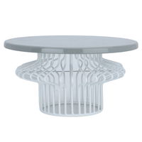 Small light gray circular steel serving stand product image