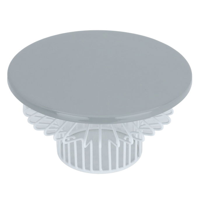 Small light gray circular steel serving stand image 2