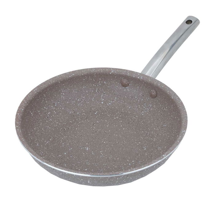 Rocky brown granite frying pan with stainless steel handle, 22 cm image 2