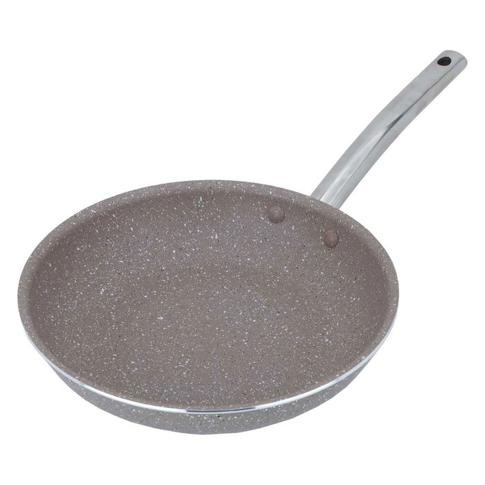 Rocky brown granite frying pan with stainless steel handle, 24 cm image 2