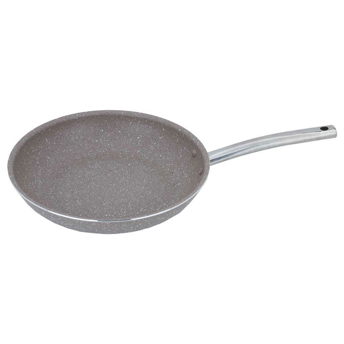 Rocky brown granite frying pan with stainless steel handle, 28 cm image 1