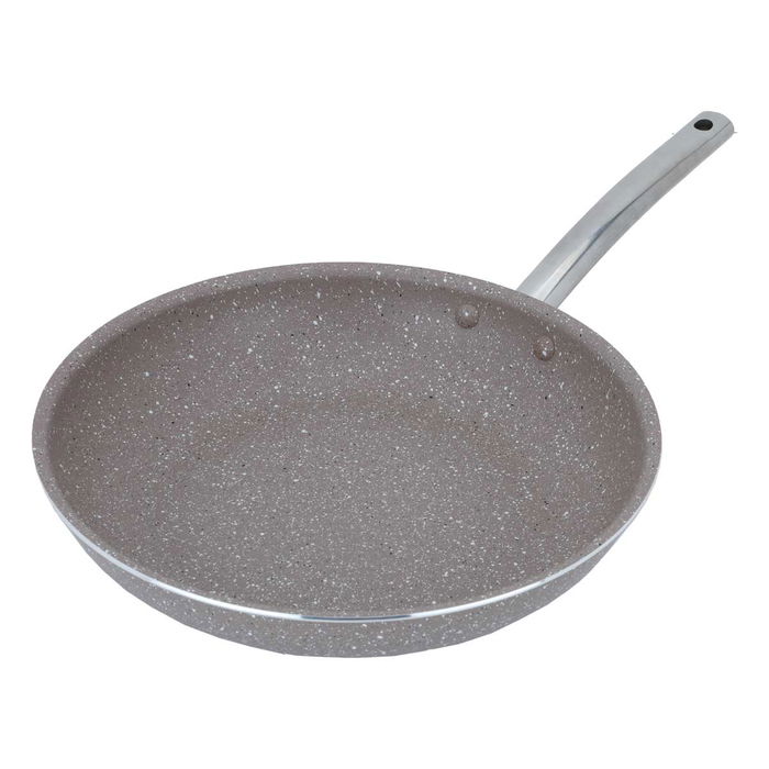 Rocky brown granite frying pan with stainless steel handle, 28 cm image 2