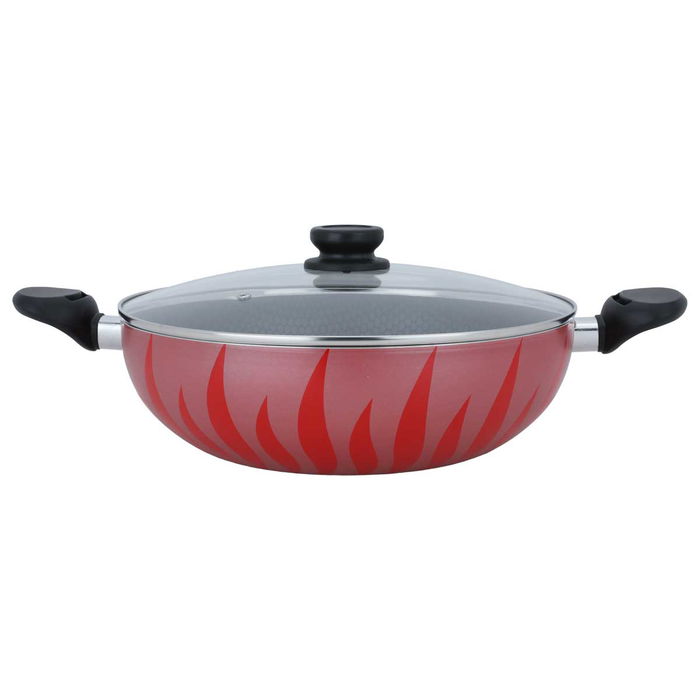 Red Flame red cooking pot with glass lid, 32 cm image 1