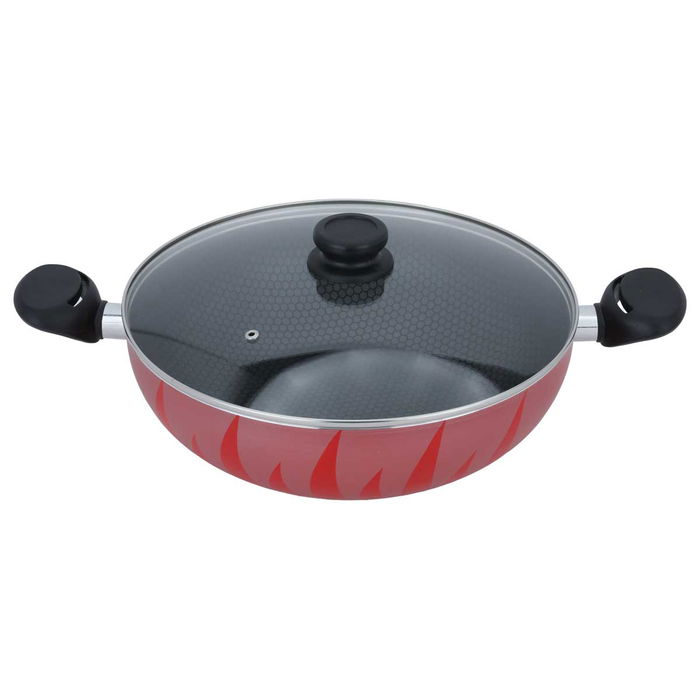 Red Flame red cooking pot with glass lid, 32 cm image 2