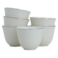 Arabic Porcelain Coffee Cups Set With Gold Line 12 Pieces product image