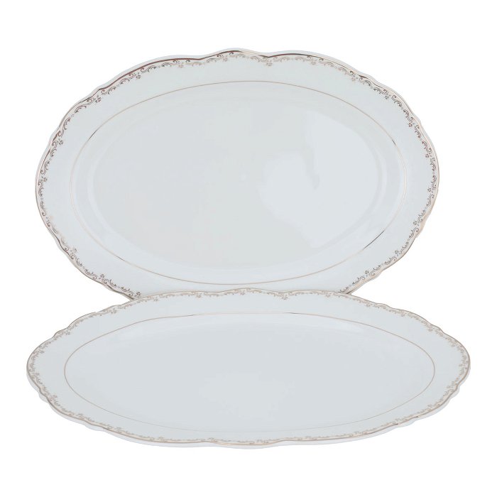 White Embossed Round Porcelain Dining Set 65 Pieces image 4