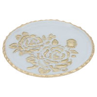 (20 x 20 x 2 cm) Round glass sweet dish with golden rose pattern product image