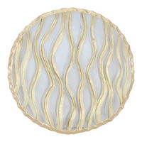 A golden corrugated round glass sweet dish product image