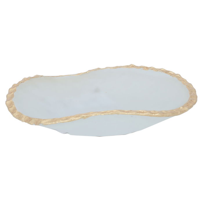 Gold rim glass dessert dish image 1