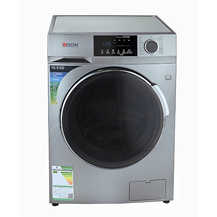 Edison Front Load Automatic Washing Machine Silver 10.5 kg 15 Programs image 2