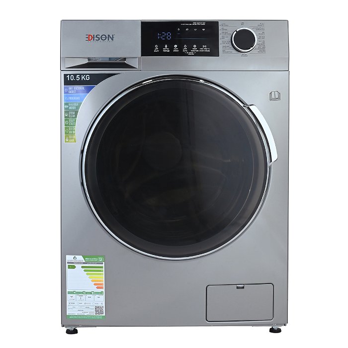Edison Front Load Automatic Washing Machine Silver 10.5 kg 15 Programs image 1