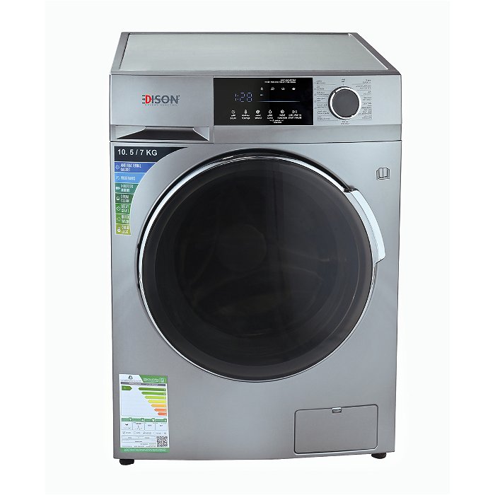 Automatic Washing Machine Combo Edison Front Load Silver 10.5/7 Kg 15 Programs image 2