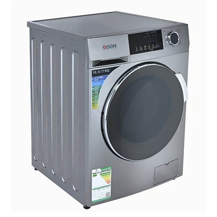 Automatic Washing Machine Combo Edison Front Load Silver 10.5/7 Kg 15 Programs image 3