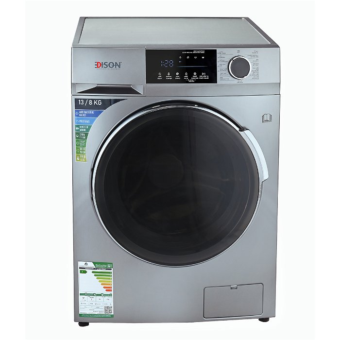Automatic Washing Machine Combo Edison Front Load Silver 13/8 Kg 15 Programs image 3