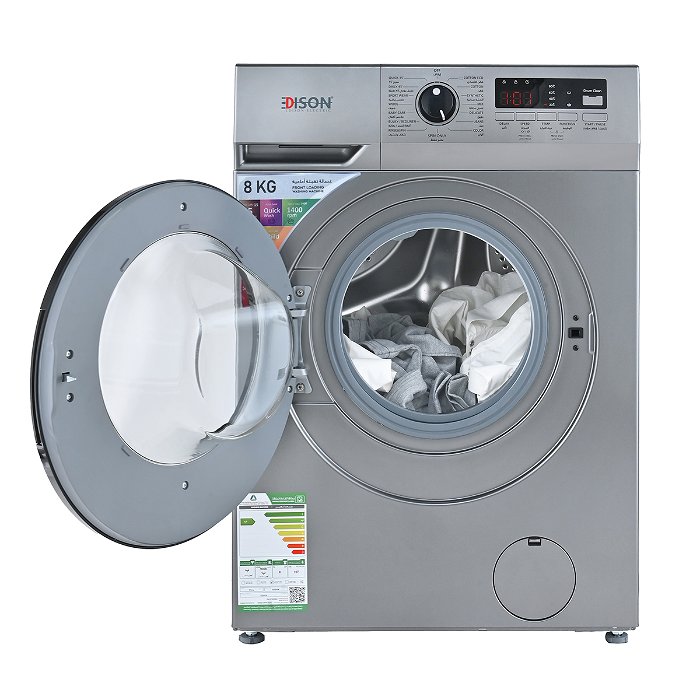 Edison Automatic Front Load Washing Machine Silver 8 kg 15 Programs image 4
