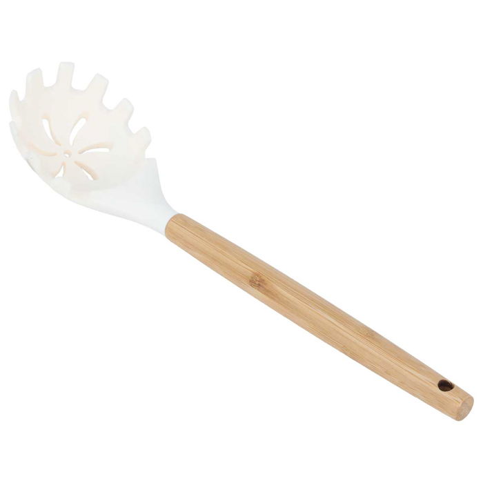 Beige silicone pasta spoon image 2