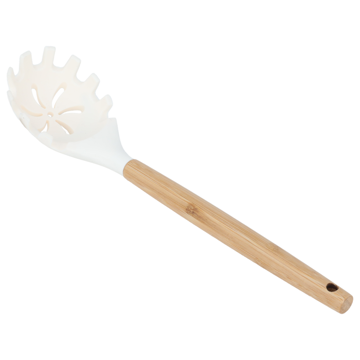 Beige silicone pasta spoon image 1