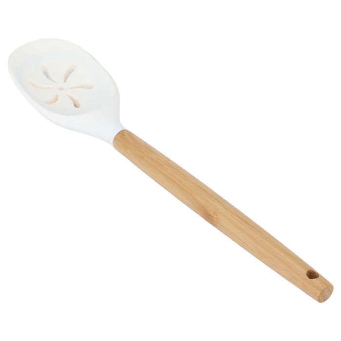 Beige silicone perforated service spoon image 2