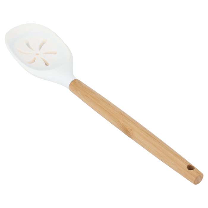 Beige silicone perforated service spoon image 1