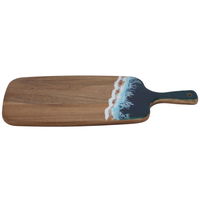 A rectangular dessert serving board with a sea wave pattern on its hand product image