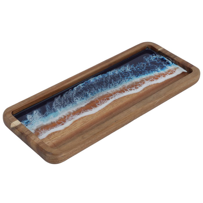 A rectangular dessert serving dish with the sea wave pattern image 2