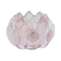 Light pink round glass wax holder product image