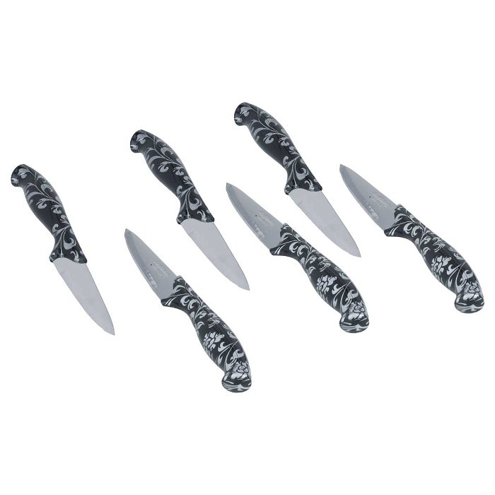 Grey Black Hand Fruit Knife Set 6 Pieces image 2