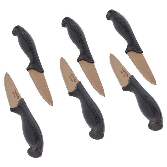Black Hand Knife Set with Gold 6 Pieces image 2