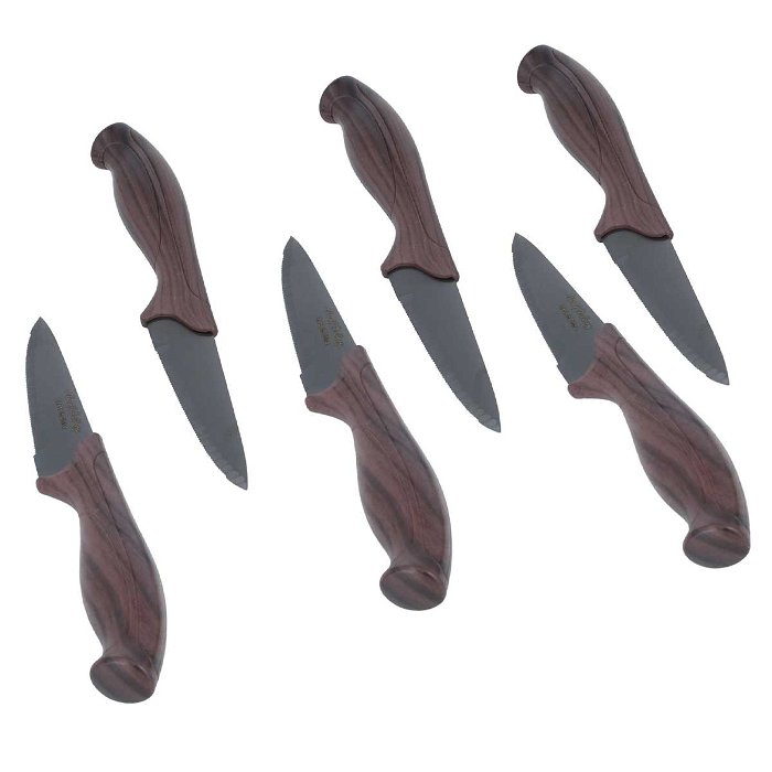 Brown Hand Fruit Knives Set 6 Pieces image 2