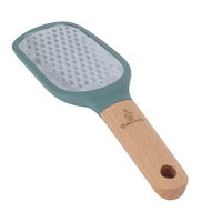 Green steel grater with wooden handle product image