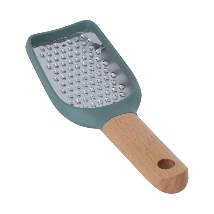 Green steel grater with wooden handle image 2