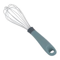 Egg whisk with green silicone handle product image