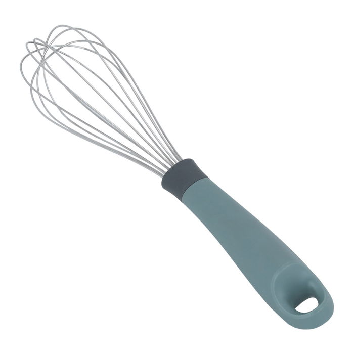 Egg whisk with green silicone handle image 1