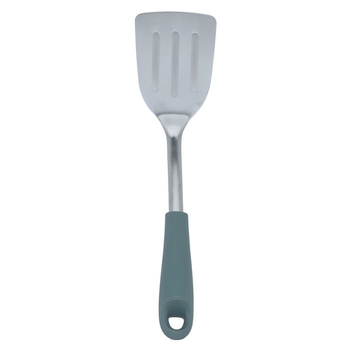 Spoon with green silicone handle image 2