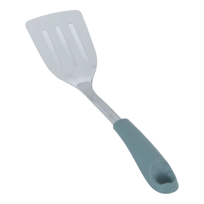 Spoon with green silicone handle image 1