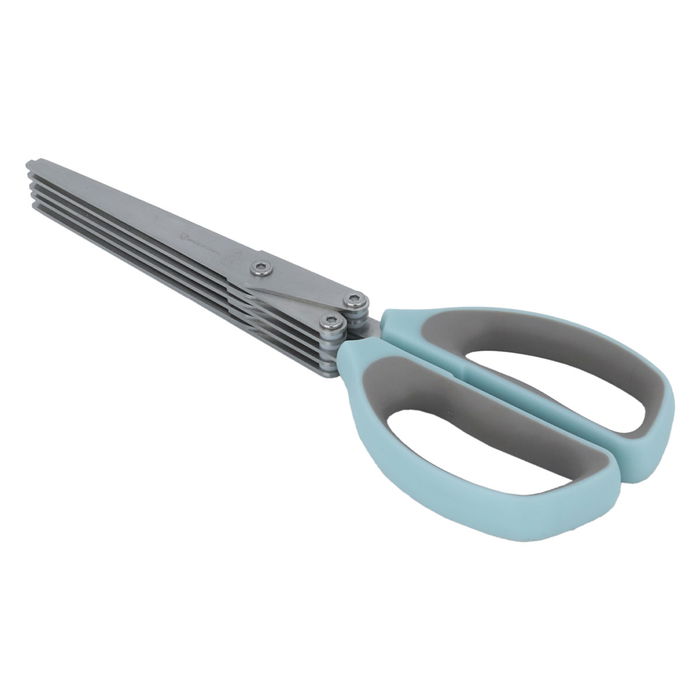 Blue silicone handle multi kitchen scissors image 1