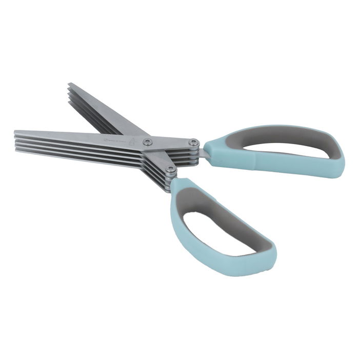 Blue silicone handle multi kitchen scissors image 2