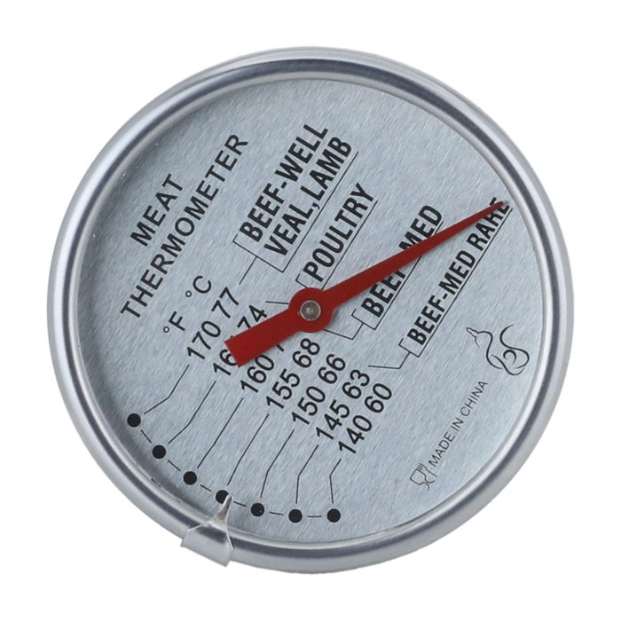 Silver steel meat thermometer image 2