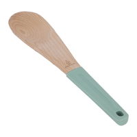 Wooden spoon green silicone handle product image